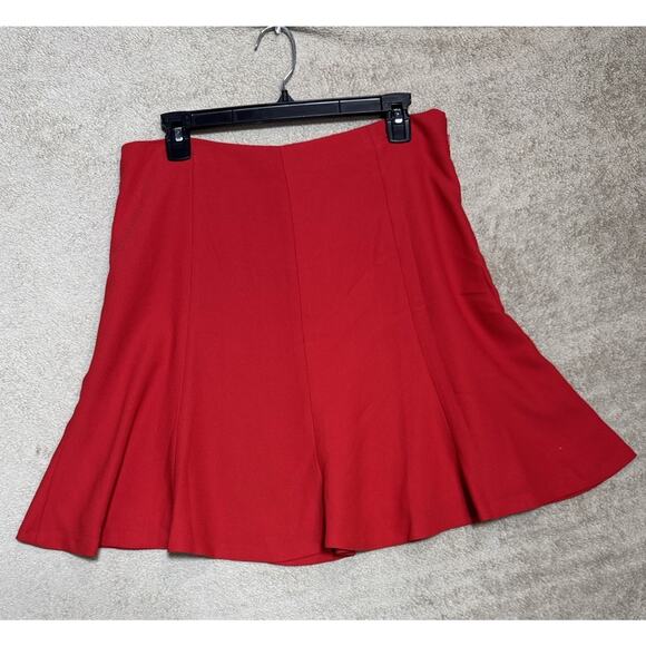 NWT LAUREN Ralph Lauren Skater Red Skirt 8 Lined Preppy Holiday Fit & Flare - Picture 1 of 8